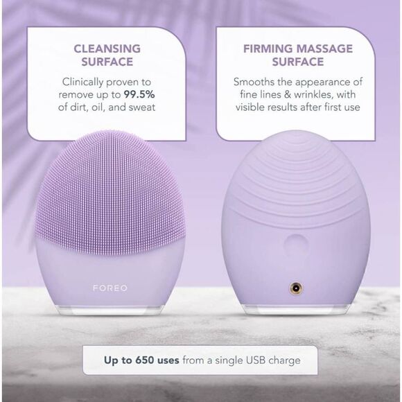 Foreo Luna 3 smart Facial cleansing & firming massage NWT purple - Picture 2 of 4